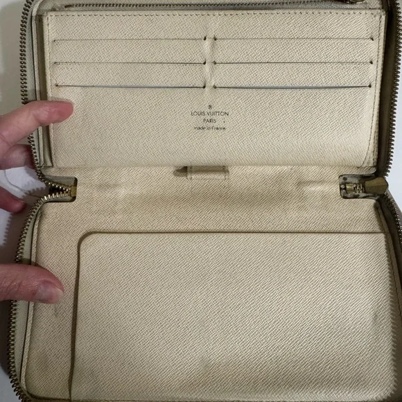 Louis Vuitton Damier Azure Travel Organizer Long Checkered Wallet Preloved - Picture 5 of 10